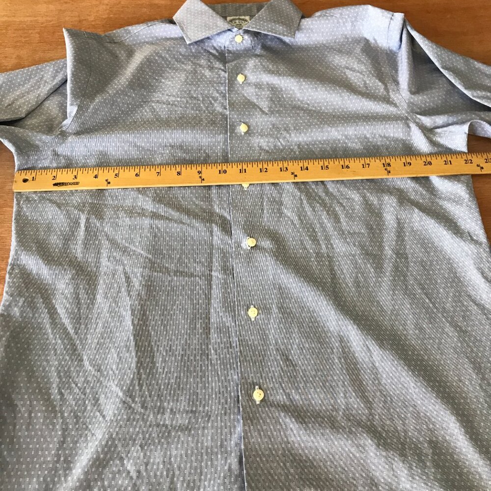 Brooks Brothers 1818 Regent Non Iron Dress Shirt Men 16-4/5 Gray Button Up 17020 - Picture 6 of 12